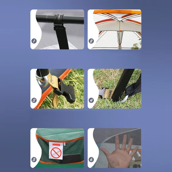 Outdoor Travel Camping Sátor 8-12 fő részére, Vízálló sátor - Sötét zöld