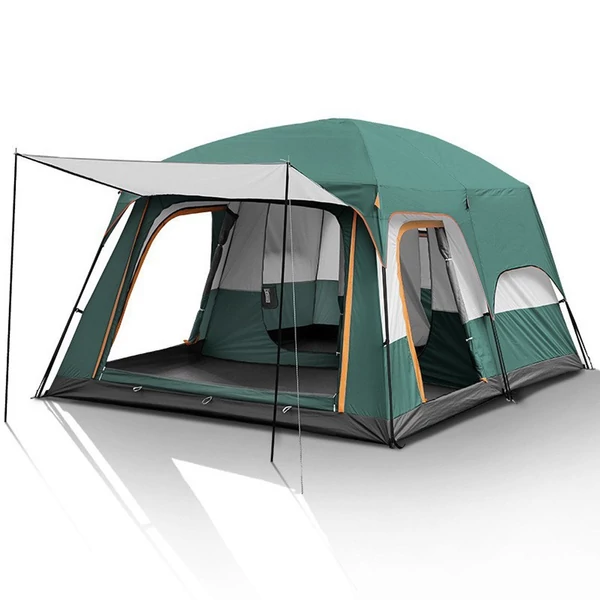 Outdoor Travel Camping Sátor 8-12 fő részére, Vízálló sátor - Sötét zöld