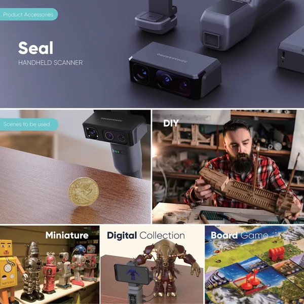 3DMakerpro Seal 3D szkenner 3D nyomtatóhoz Android/iOS/Win10/MacOS rendszerrel kompatibilis - Standard