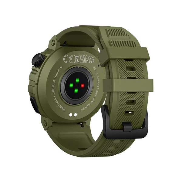 Zeblaze Ares 3 Plus Fitness & Wellness okosóra – 1,48 hüvelykes kijelző, 24 órás egészségfigyelés, több mint 100 sportolási mód - Zöld