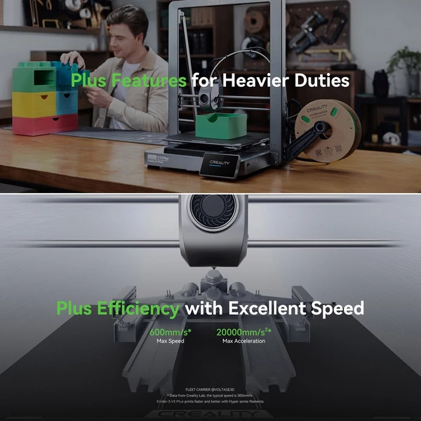Creality Ender 3 V3 Plus 3D nyomtató 600 mm/s, nagy sebességű automatikus szintező, nagy nyomtatási méret 300x300x330 mm