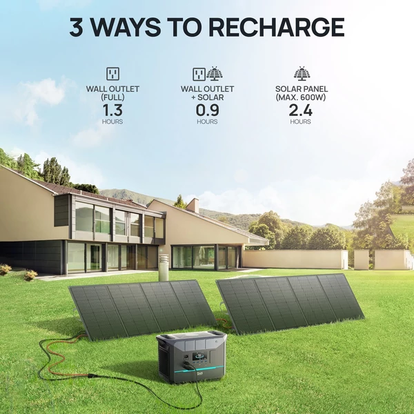 DaranEner NEO1500 PRO hordozható erőmű, 1800 W 1382 Wh tartalék lítium akkumulátoros napelemes generátor