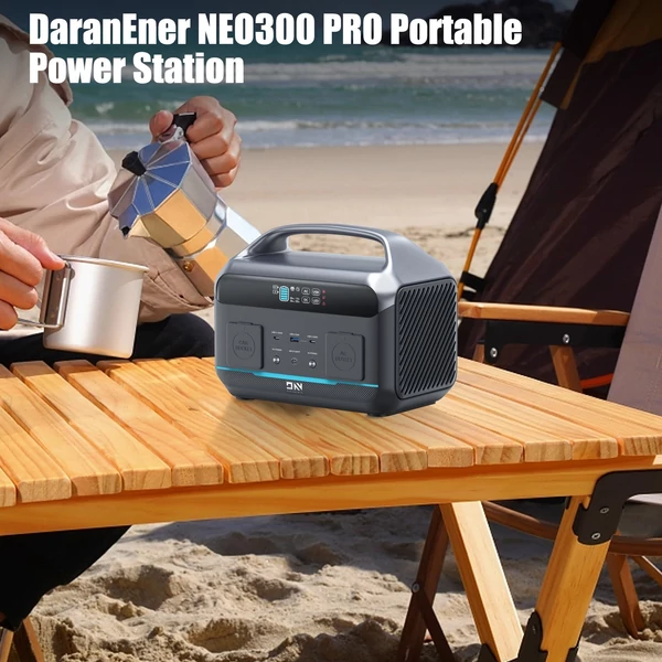DaranEner NEO300 PRO hordozható erőmű, 600 W 299 Wh tartalék lítium akkumulátoros napelemes generátor