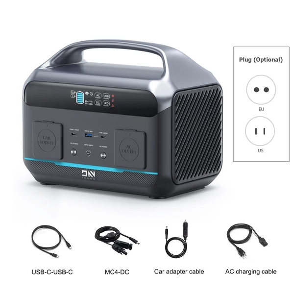 DaranEner NEO300 PRO hordozható erőmű, 600 W 299 Wh tartalék lítium akkumulátoros napelemes generátor