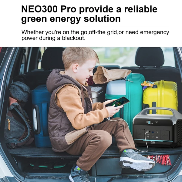 DaranEner NEO300 PRO hordozható erőmű, 600 W 299 Wh tartalék lítium akkumulátoros napelemes generátor