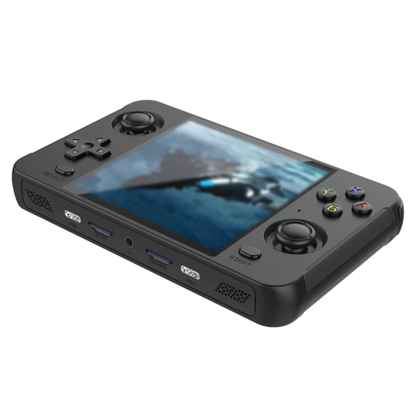 R40S Retro Pocket kézi játékkonzol – 4 hüvelykes IPS képernyő, beépített WIFI 2.4＋Bluetooth, kettős tárhely - Fekete