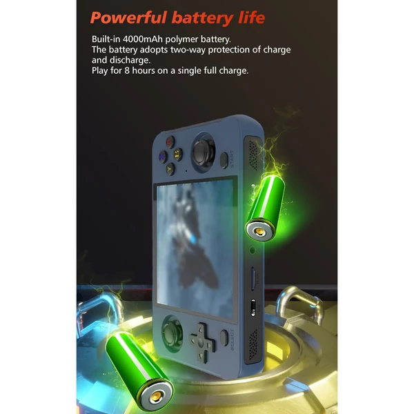 R40S Retro Pocket kézi játékkonzol – 4 hüvelykes IPS képernyő, beépített WIFI 2.4＋Bluetooth, kettős tárhely - Sárga