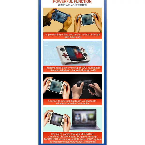 R40S Retro Pocket kézi játékkonzol – 4 hüvelykes IPS képernyő, beépített WIFI 2.4＋Bluetooth, kettős tárhely - Sárga