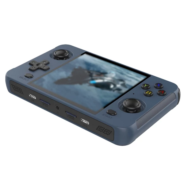 R40S Retro Pocket kézi játékkonzol – 4 hüvelykes IPS képernyő, beépített WIFI 2.4＋Bluetooth, kettős tárhely - Kék