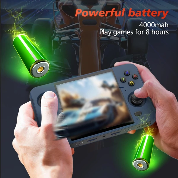 R40S Retro Pocket kézi játékkonzol – 4 hüvelykes IPS képernyő, beépített WIFI 2.4＋Bluetooth, kettős tárhely - Kék