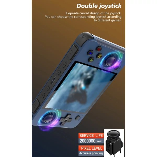 R40S Retro Pocket kézi játékkonzol – 4 hüvelykes IPS képernyő, beépített WIFI 2.4＋Bluetooth, kettős tárhely - Kék