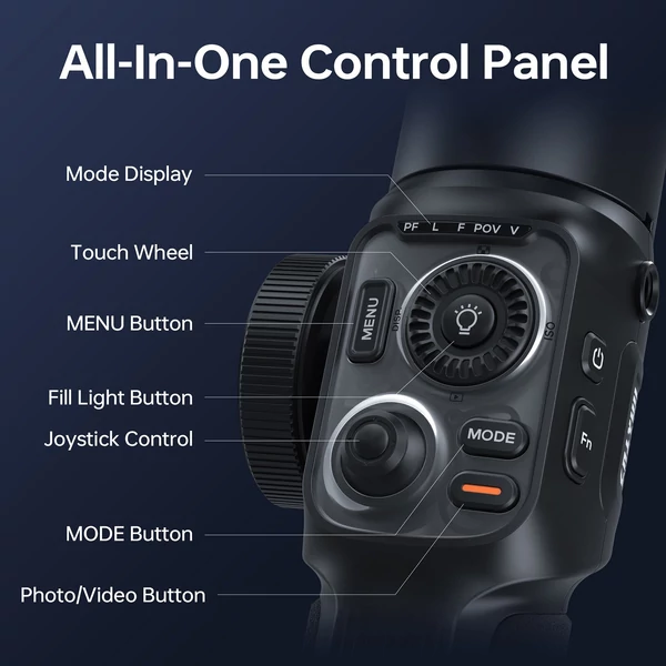 ZHIYUN SMOOTH 5S AI COMBO kézi 3 tengelyes karmantyú stabilizátor telefonhoz, vloghoz, gimbalhoz