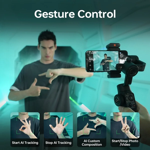 ZHIYUN SMOOTH 5S AI COMBO kézi 3 tengelyes karmantyú stabilizátor telefonhoz, vloghoz, gimbalhoz