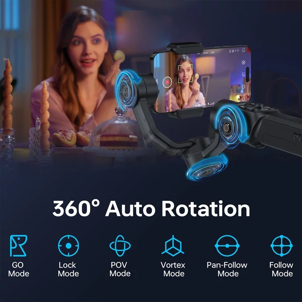 ZHIYUN SMOOTH 5S AI kézi 3 tengelyes karmantyú stabilizátor telefonhoz, vloghoz, gimbalhoz