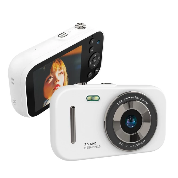 H17 hordozható 1080p digitális fényképezőgép. Digitális Videokamera - Fehér