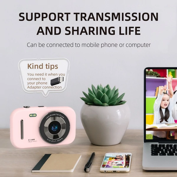 H17 hordozható 1080p digitális fényképezőgép. Digitális Videokamera - Pink