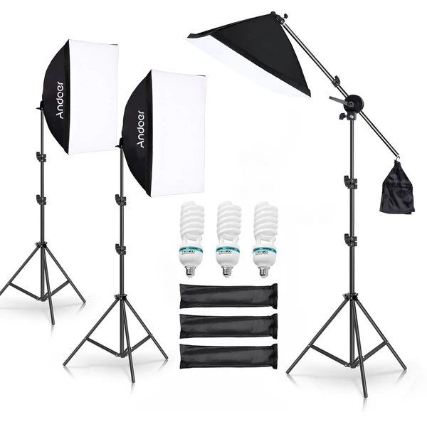 Andoer Stúdió fényképészeti lámpakészlet, Softbox világítási készlet
