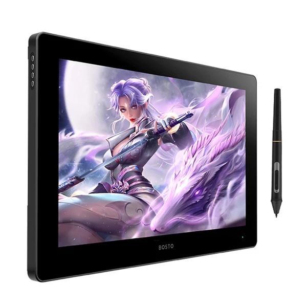 BOSTO X5 hordozható grafikus rajztábla, 15,6 hüvelykes IPS LCD-képernyős digitális rajzlap
