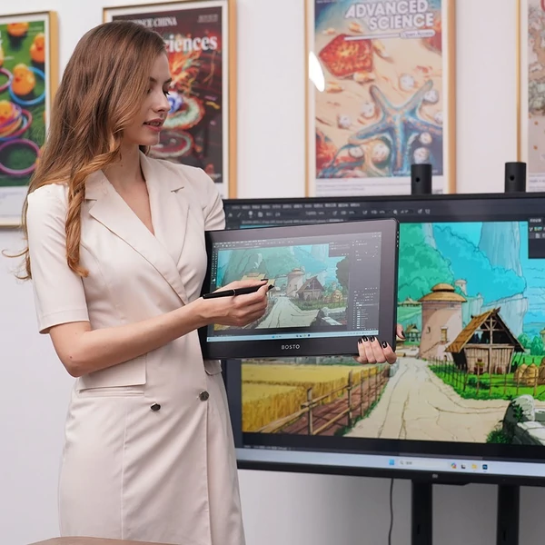 BOSTO X5 hordozható grafikus rajztábla, 15,6 hüvelykes IPS LCD-képernyős digitális rajzlap