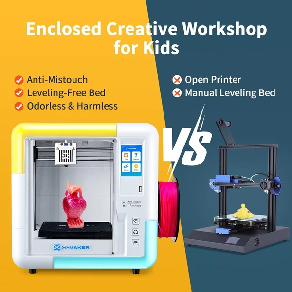 X-Maker 3D nyomtató szintezés nélküli ágy 150x150x150 mm építési térfogat 300 mm/s nyomtatási sebesség