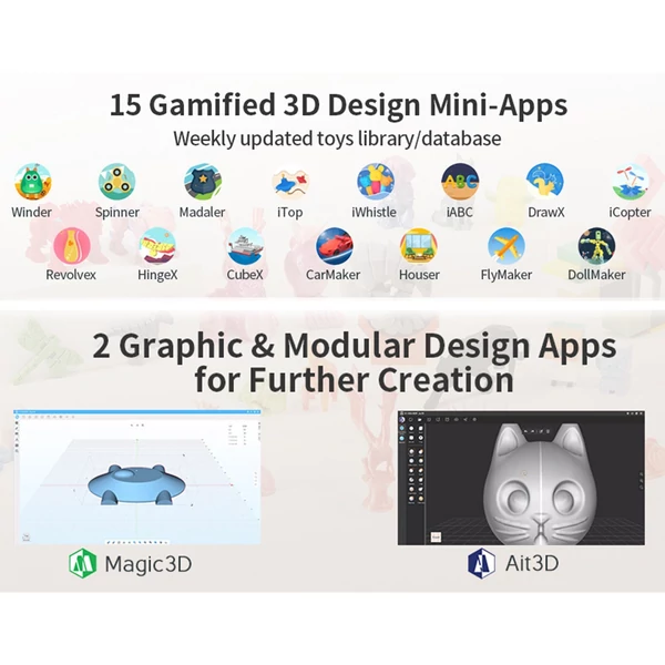 X-Maker 3D nyomtató szintezés nélküli ágy 150x150x150 mm építési térfogat 300 mm/s nyomtatási sebesség