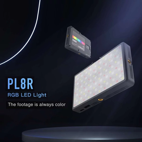 COLBOR PL8R zsebes RGB videolámpa, 2700K-6500K fényképezési LED-es kitöltőfénypanel