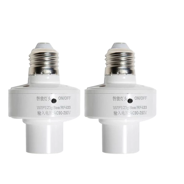 Intelligens E27 lámpafoglalat, WiFi izzóadapter alkalmazásvezérlő – 2 db/csomag