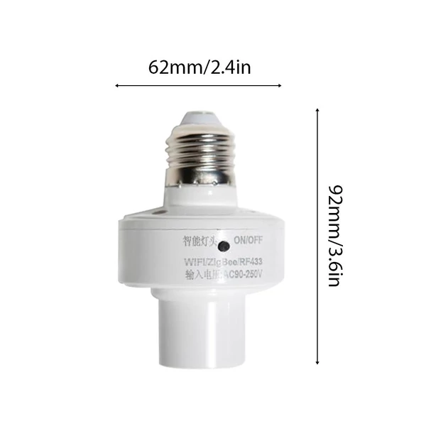 Intelligens E27 lámpafoglalat, WiFi izzóadapter alkalmazásvezérlő – 2 db/csomag