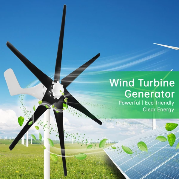 Szélturbina generátor készlet, 400 W 12 V hibrid töltésvezérlővel 2,0 m/s indító szélsebesség - Kék, 5 lapáttal