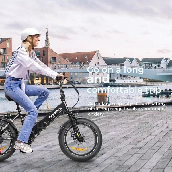 SAMEBIKE LOTDM200-II E-bike 20 * 4,0 hüvelykes zsíros gumiabroncs, összecsukható elektromos kerékpár - Sötétkék