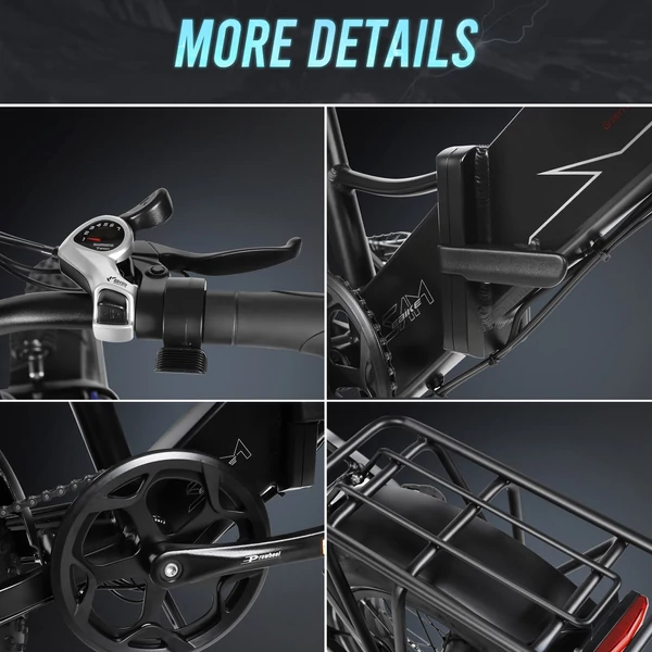 SAMEBIKE LOTDM200-II E-bike 20 * 4,0 hüvelykes zsíros gumiabroncs, összecsukható elektromos kerékpár - Fehér