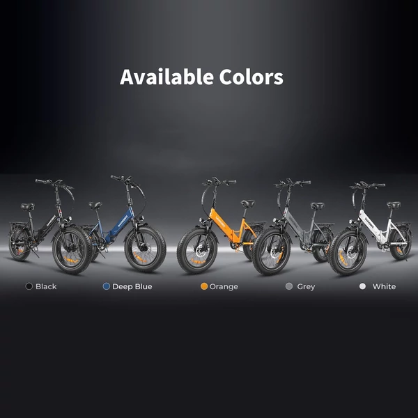 SAMEBIKE LOTDM200-II E-bike 20 * 4,0 hüvelykes zsíros gumiabroncs, összecsukható elektromos kerékpár - Fehér