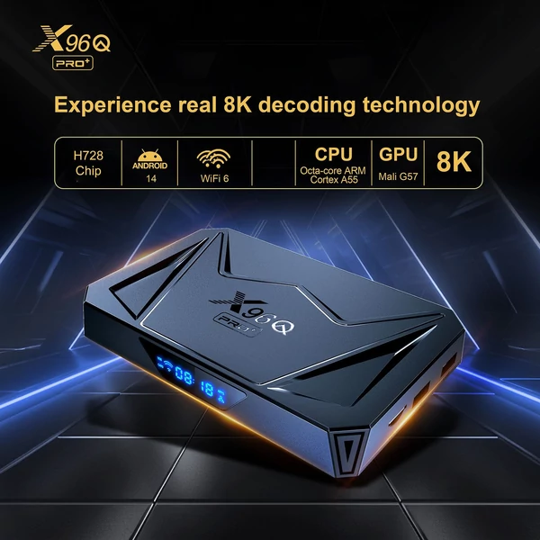 X96Q PRO+ Android 14.0 Smart TV Box, H728 nyolcmagos 4K médialejátszó - 2G+16G