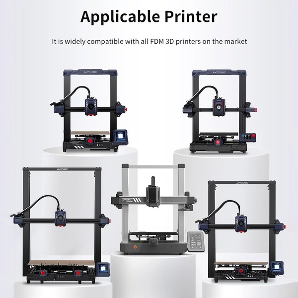 Anycubic PLA filament, 1,75 mm-es Kobra 3 3D nyomtatószálas Pantone színes RFID funkcióval, környezetbarát nyomtatási orsó, méretpontosság +/- 0,02 mm (4 szín - barack szösz/ csillagközi lila/ trópusi türkiz/ tavaszi levél)