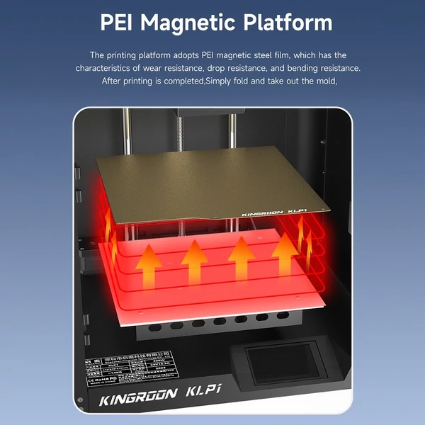 KINGROON KLP1 230 3D nyomtató, FDM 500mm/s gyorsnyomtató gép, nyomtatási méret 230x230x210mm, 3,5 hüvelykes érintőképernyő