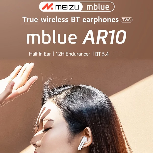 mblue AR10 True vezeték nélküli fülhallgató – BT 5.4 zajszűrős, fülbe helyezhető fejhallgató - Fehér
