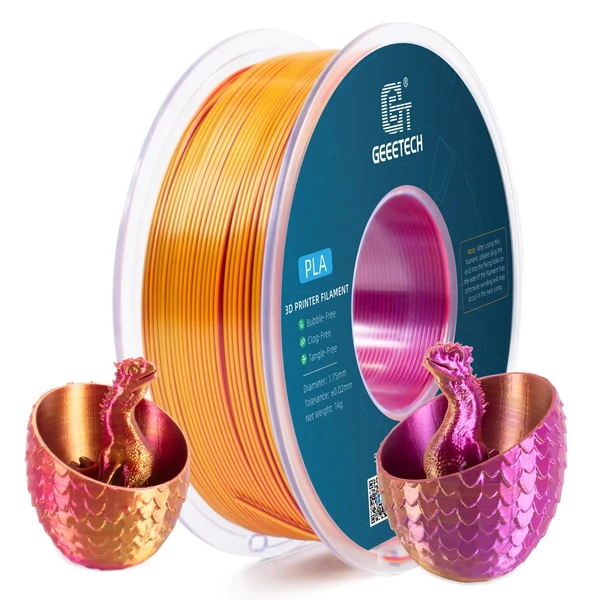 Geeetech PLA filament, háromszínű selyem 3D nyomtatóhoz (1 kg) - piros+arany+lila