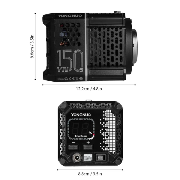 YONGNUO YN150s hordozható, 150 W-os LED-es videolámpa, fényképező lámpa