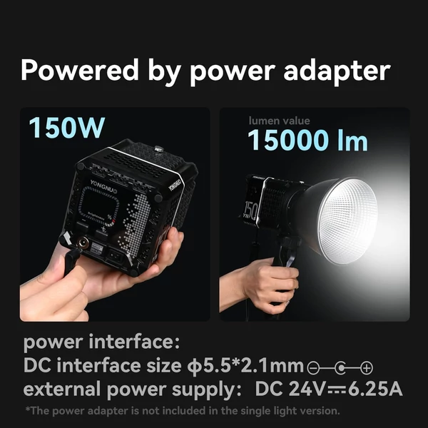 YONGNUO YN150s hordozható, 150 W-os LED-es videolámpa, fényképező lámpa