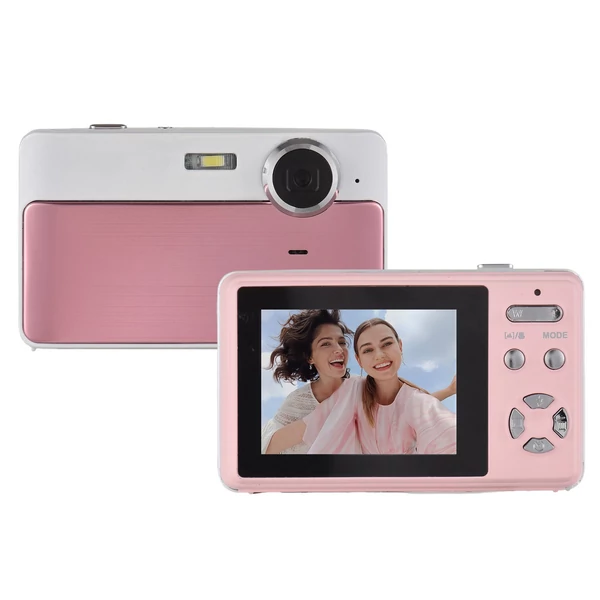 1080P digitális fényképezőgép, 48 MP zsebes digitális videokamera 32 GB TF kártya USB kártyaolvasóval - Pink