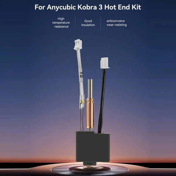 Kobra 3 Hotend 3D nyomtató-extruder nyomtatófej-készlet 24V 50W - 0,4 mm-es sárgaréz fúvókával, hűtőborda nélkül