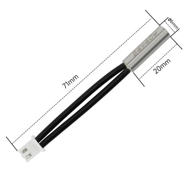 Kobra 3 Hotend 3D nyomtató-extruder nyomtatófej-készlet 24V 50W - 0,4 mm-es keményacél fúvókával, hűtőborda nélkül