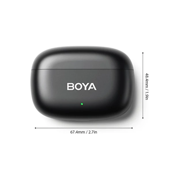 BOYA mini One-Trigger-Two 2,4G vezeték nélküli mikrofonrendszer, telefonmikrofon, mini hajtókamikrofon - Fekete