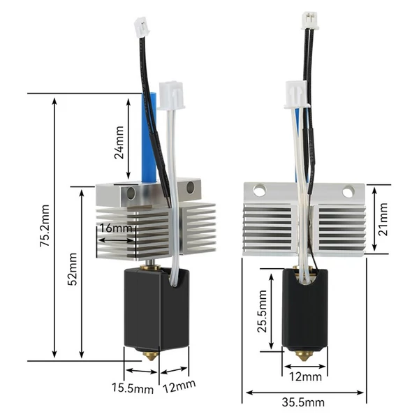 24 V-os 80 W-os kerámia Hotend készlet hűtőbordával, szilikon hüvelyrel, kompatibilis az Elegoo Neptune 4 Plus/Neptune 4 Max 3D nyomtatóval