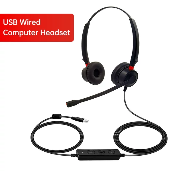 H630D-USB USB vezetékes számítógépes fejhallgató mikrofonnal Zajcsökkentő univerzális irodai Call Center fejhallgató