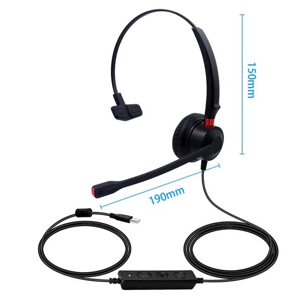 H630-USB USB vezetékes számítógépes fejhallgató mikrofonnal Zajcsökkentő univerzális iroda, Call Center fejhallgató, egyoldalas