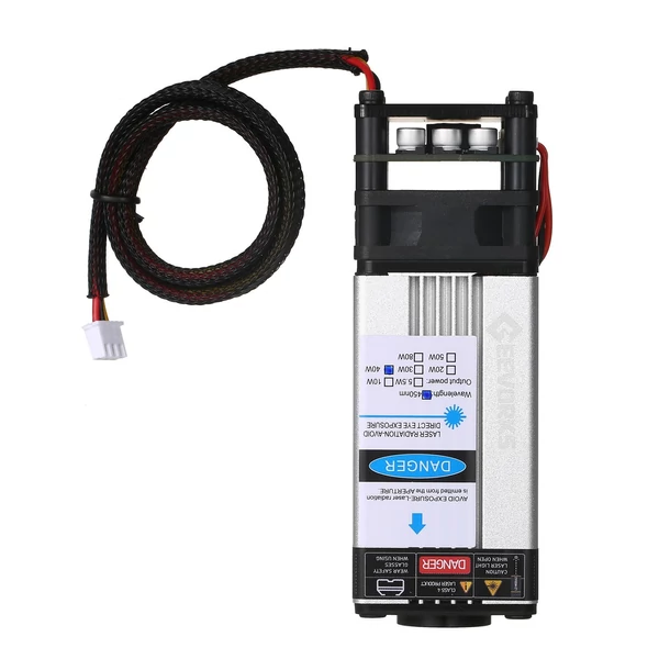 Geevorks 40 W-os lézermodul, 450 nm-es gravírozó lézerfej, fix fókusztávolság