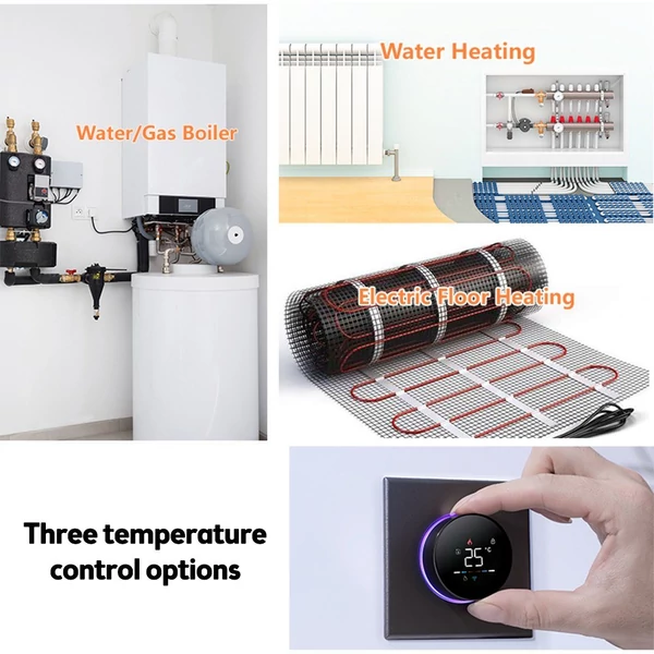 Okos termosztát házhoz, 5+1+1 heti programozási mód - Fekete, Vízmelegítés