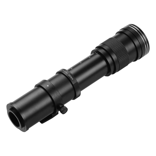 Fényképezőgép MF szuper teleobjektív F/8.3-16 420-800 mm T rögzítés adaptergyűrűvel - Fekete