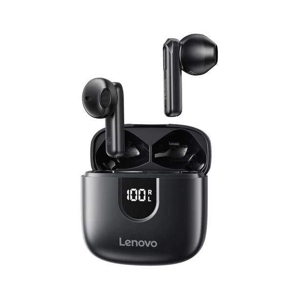 Lenovo EA120 félig fülbe helyezhető vezeték nélküli fülhallgató intelligens zajszűréssel - Fekete